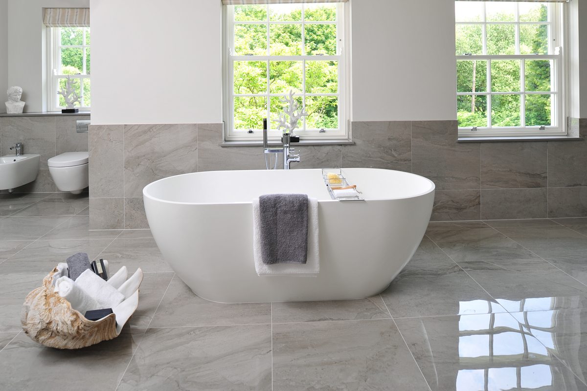 Minoli Gotha Platinum travertine effect marble effect tiles