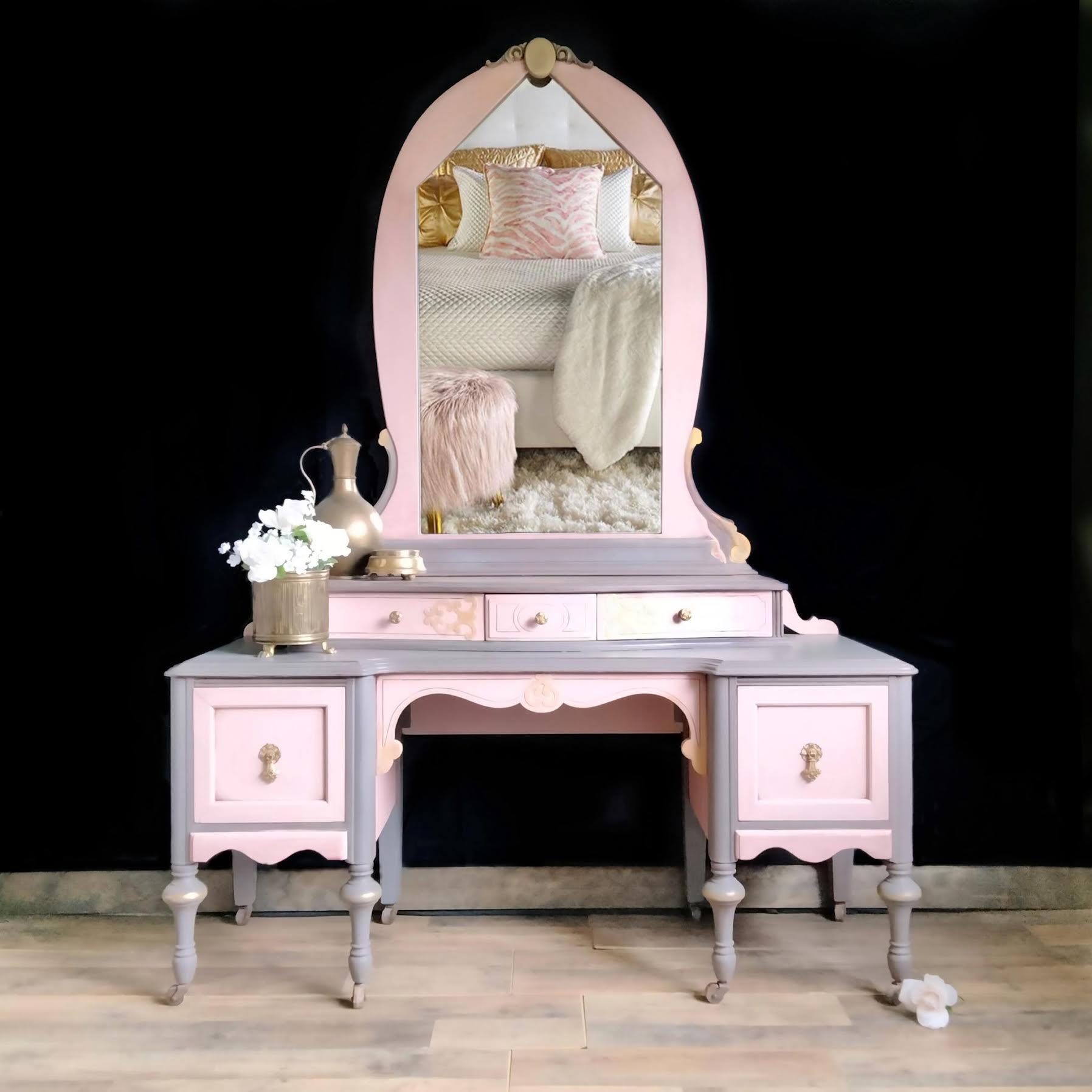 Blush Pink Victorian Vanity 