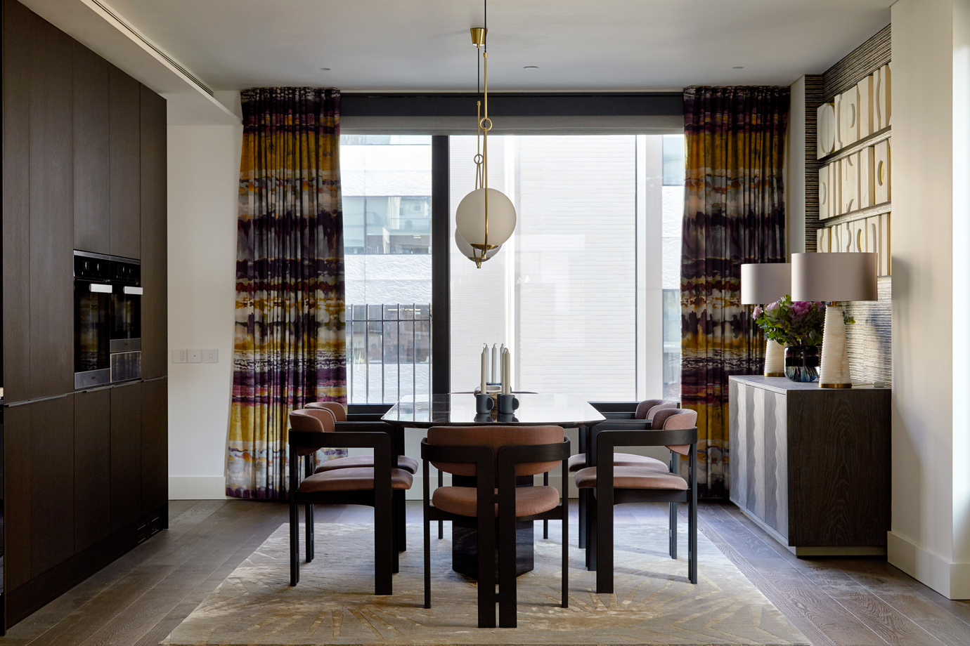 Dark and Moody dining area