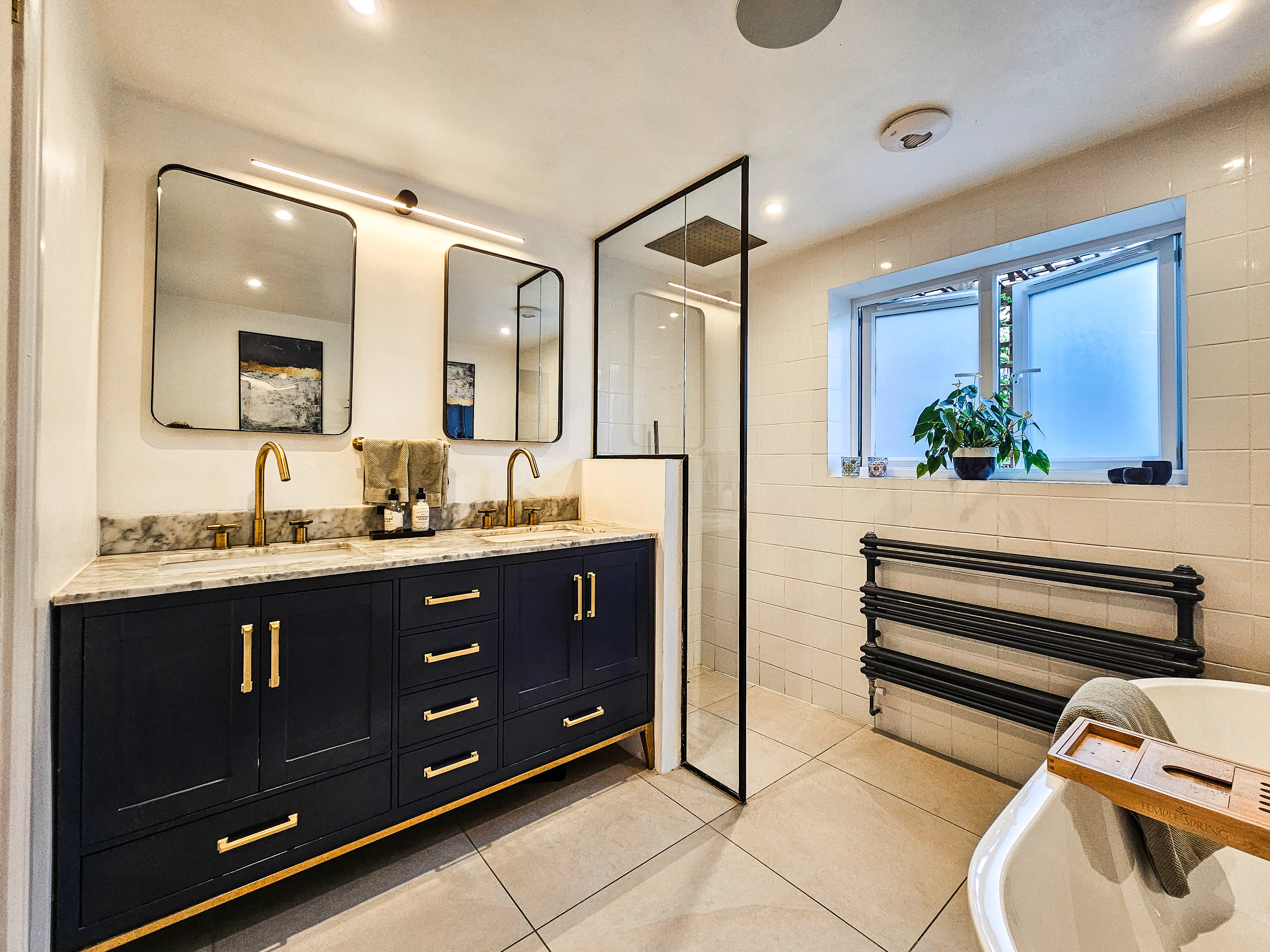 Blue & Gold Master Bathroom