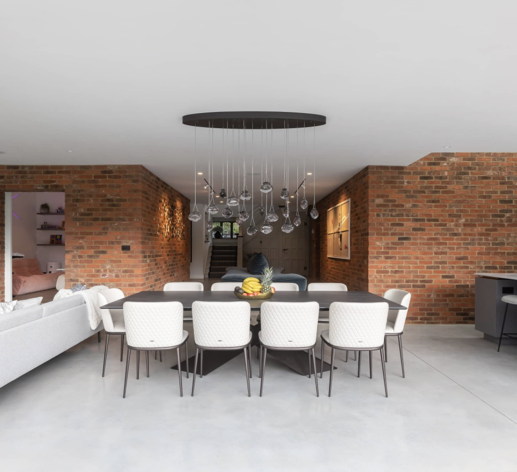 Family dining area within open plan space