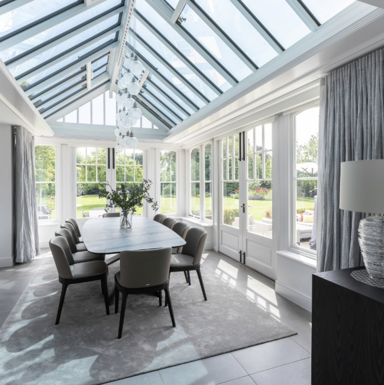 Newly created dining space in old, unused  playroom