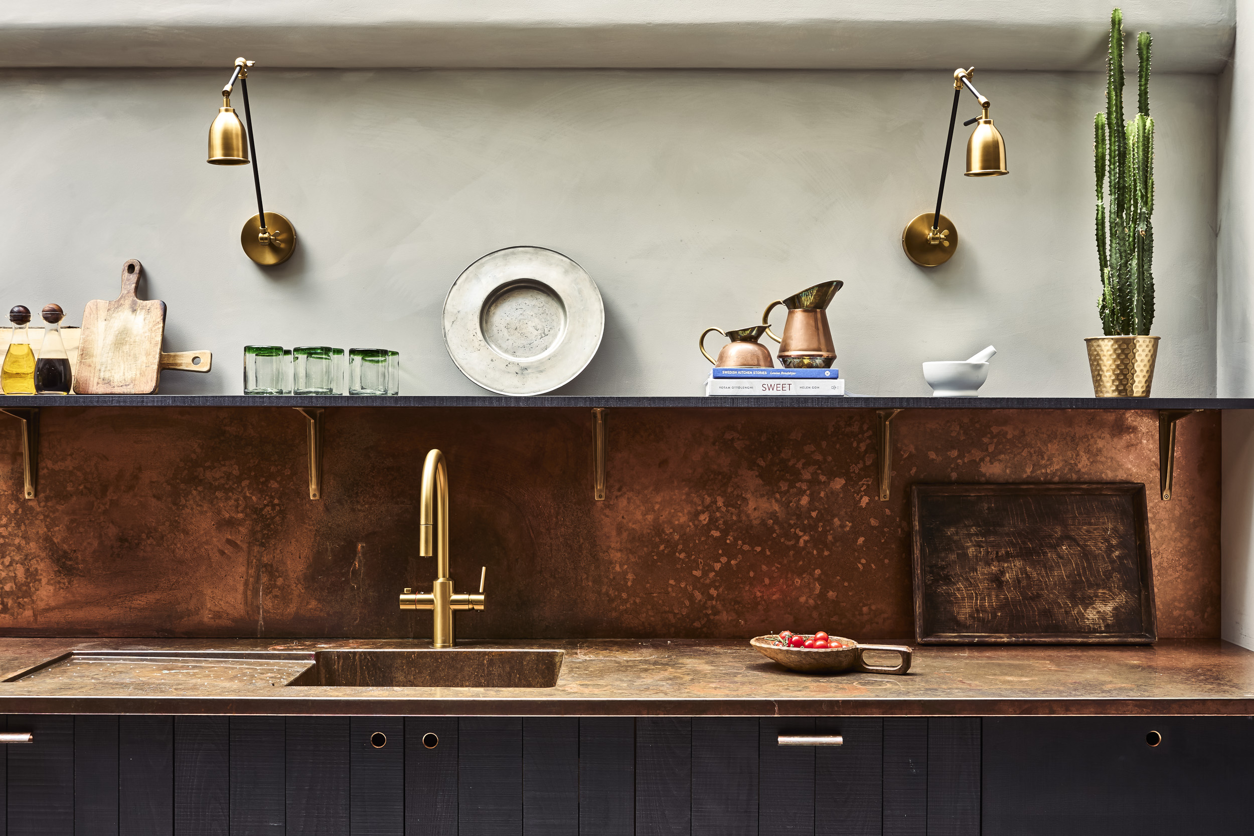 The copper worktop was the star of the kitchen and inspired all of the other elements