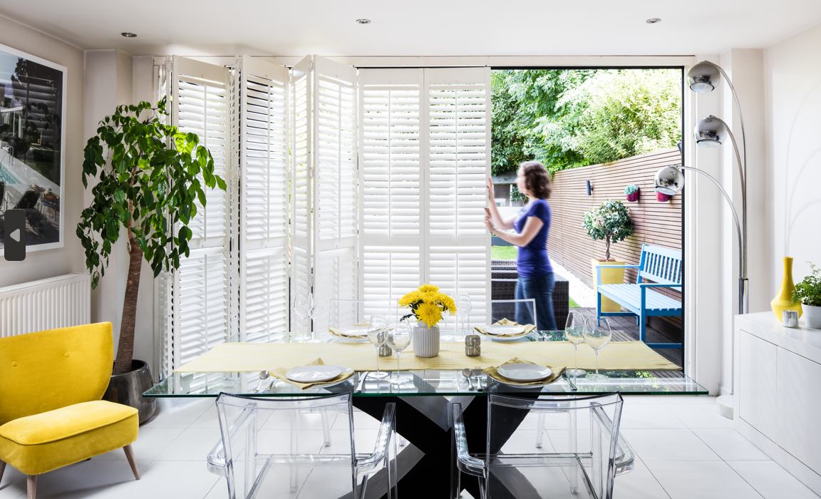 shutters that fold back with bi-fold doors