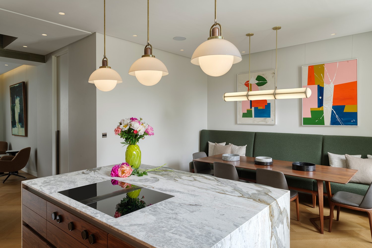 Kitchen Island and Dining Area