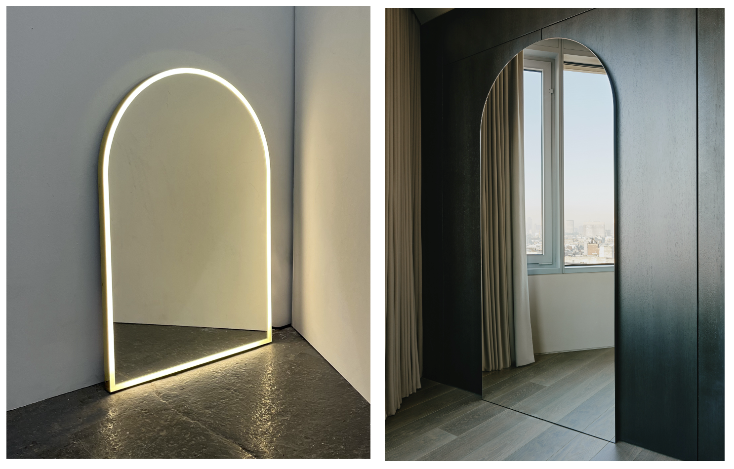 Arcus™ Arched Wall leaning Mirror. Credits: David Collins Studio, NYC