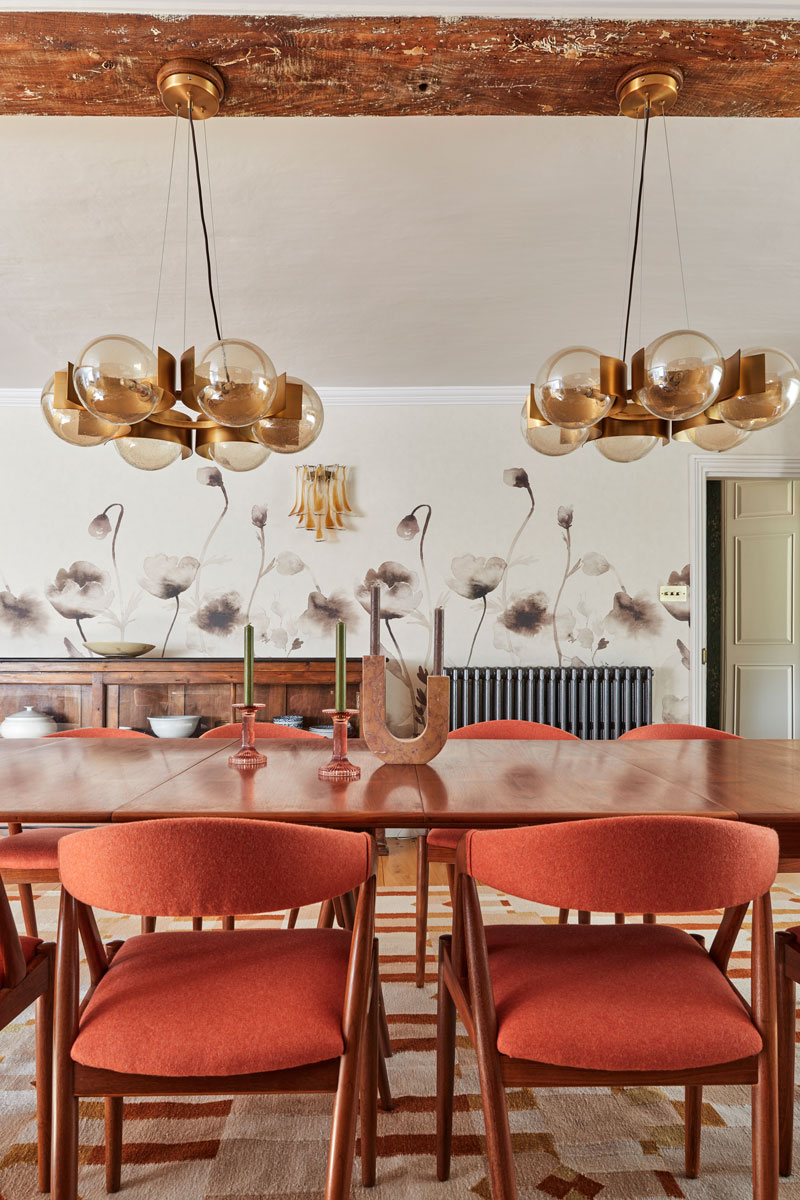 Formal Dining Room with retro table & chairs