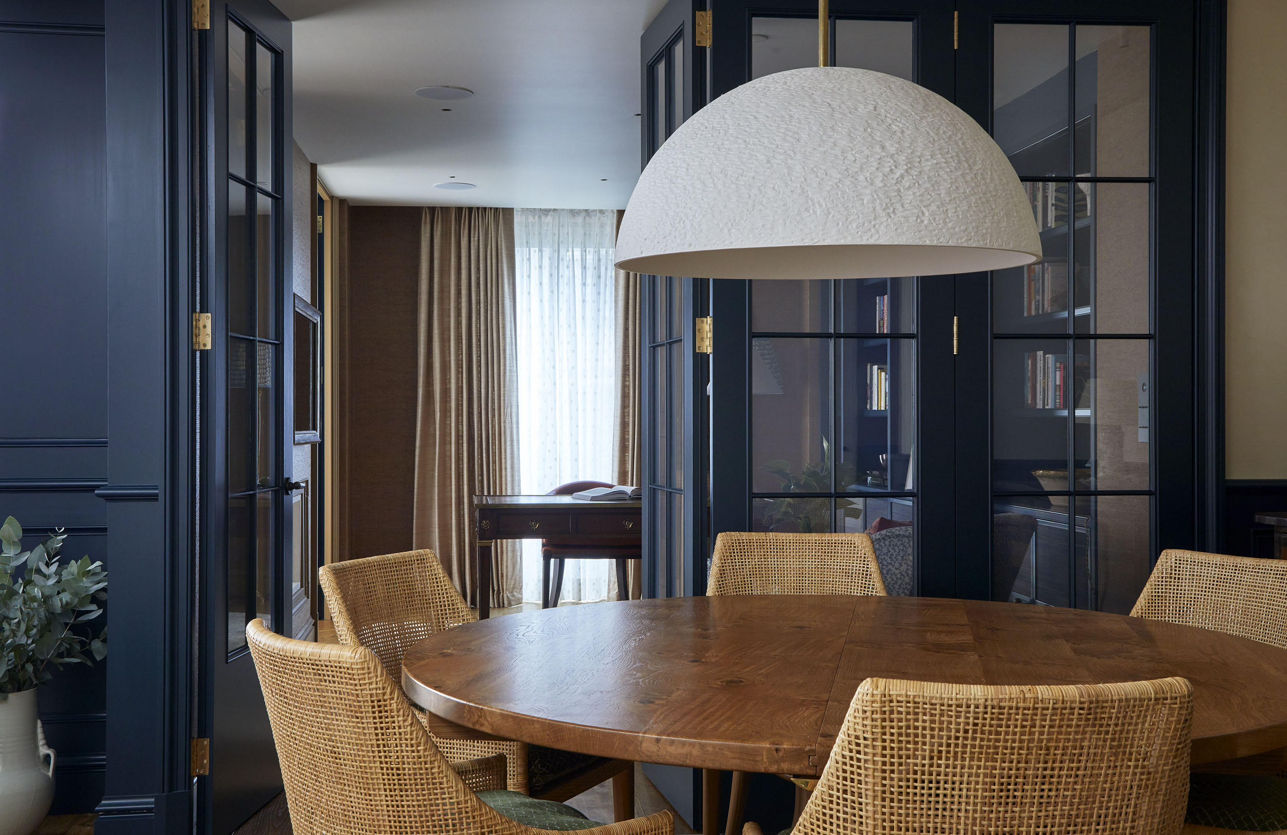 Dining Room with view into Study through bespoke doors