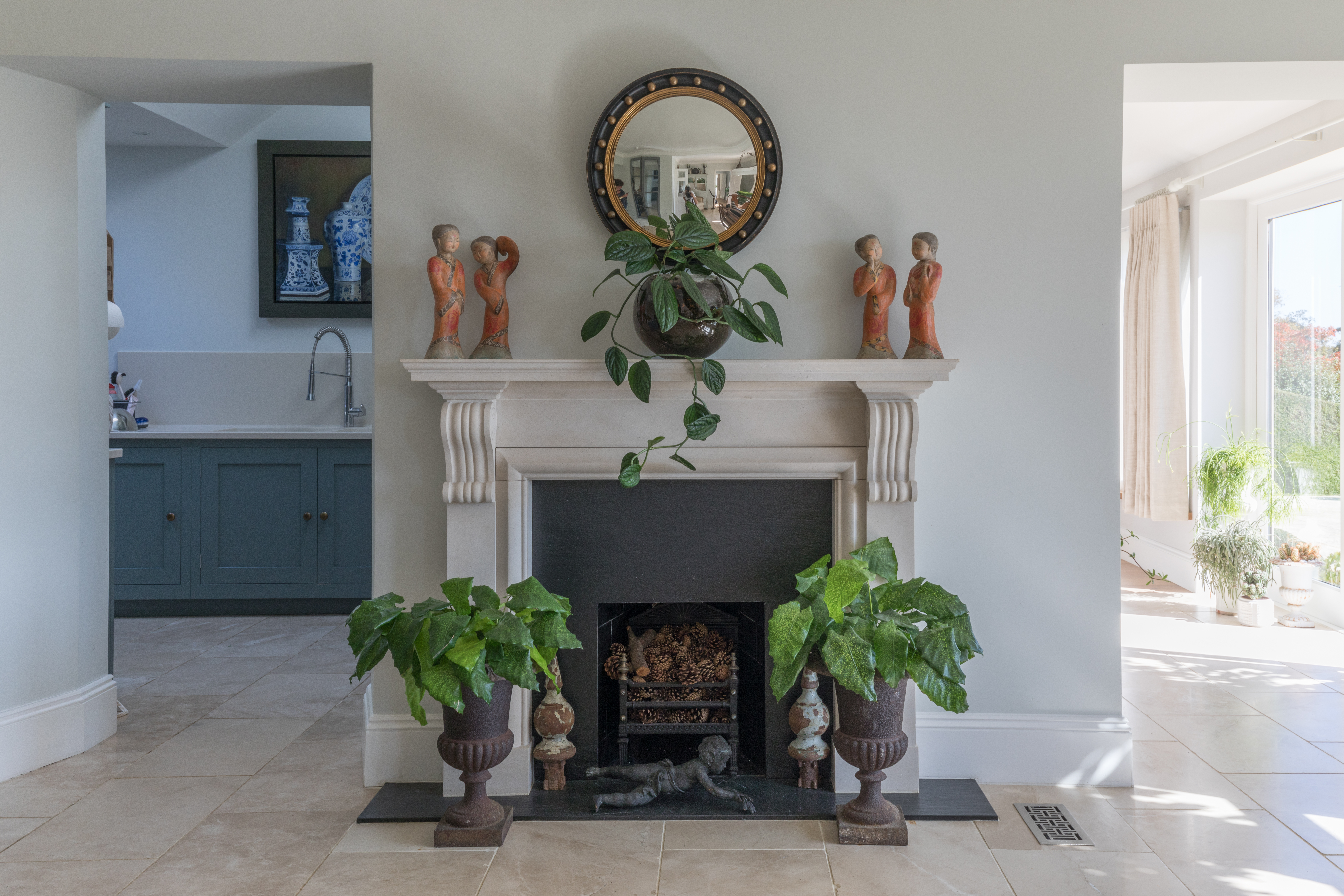 Fireplace Dining Kitchen room 