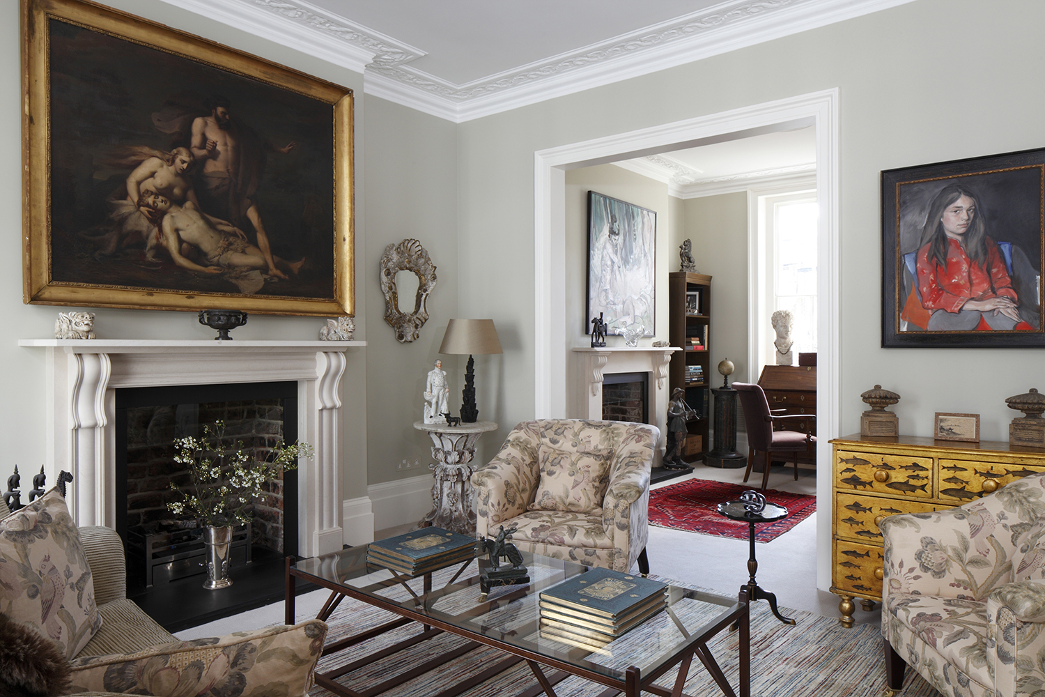 A larger view of the room showing the combination of new and old detailing.