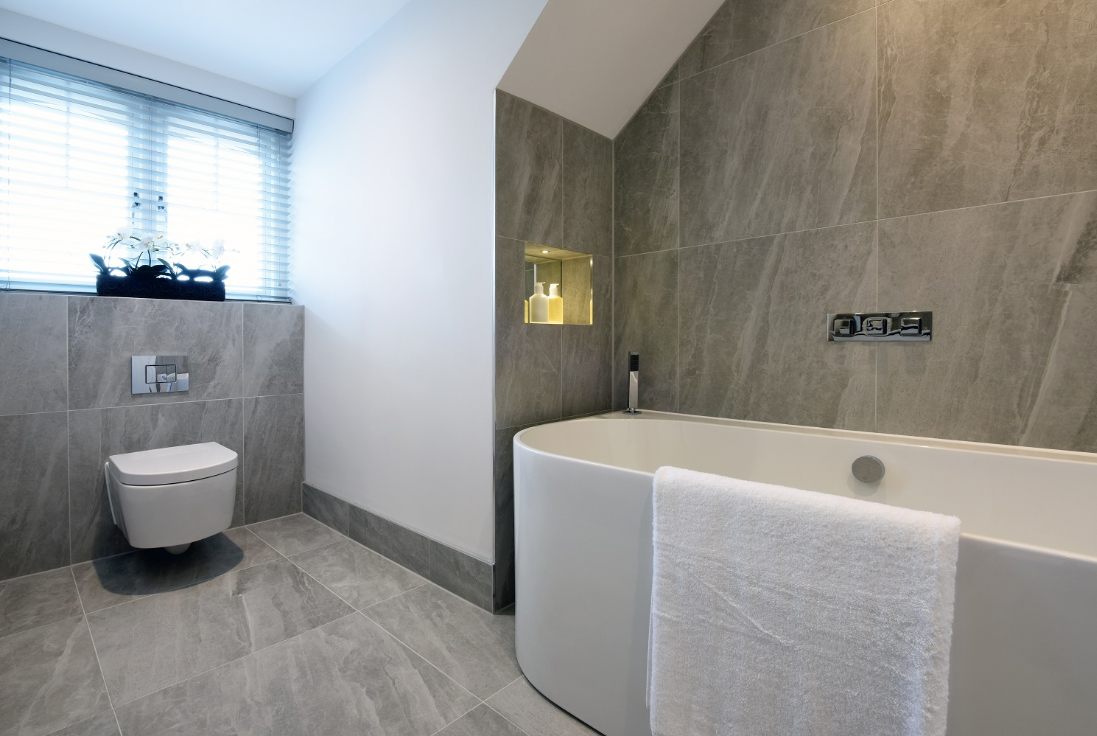 Minoli Cashmire Oyster grey marble effect tiles