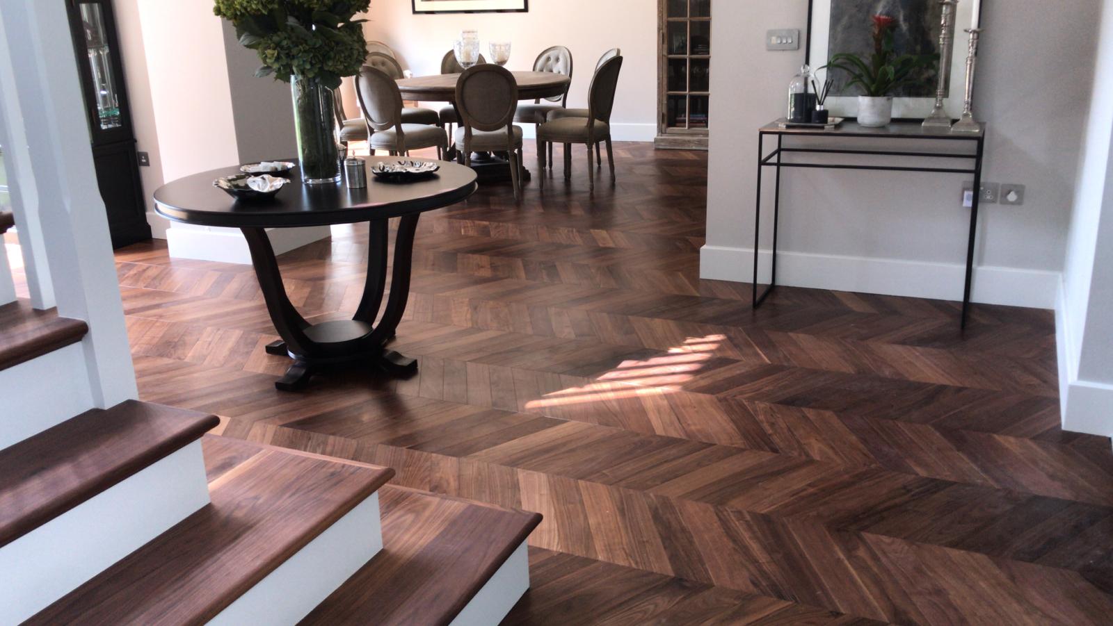 American Black walnut engineered flooring in an apartment 