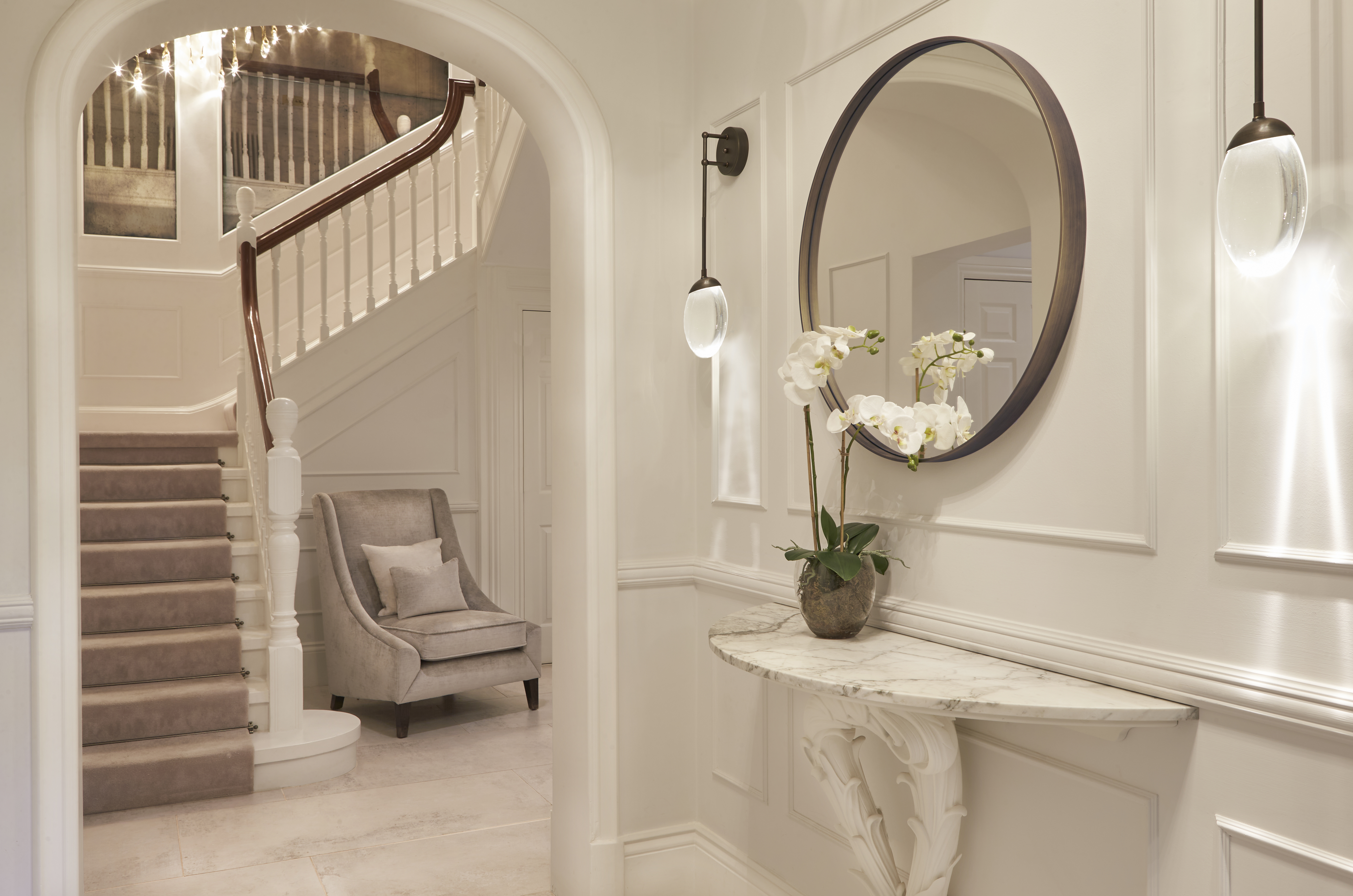 Interiors By Ingrid Grand entrance hall with contemporary wall design