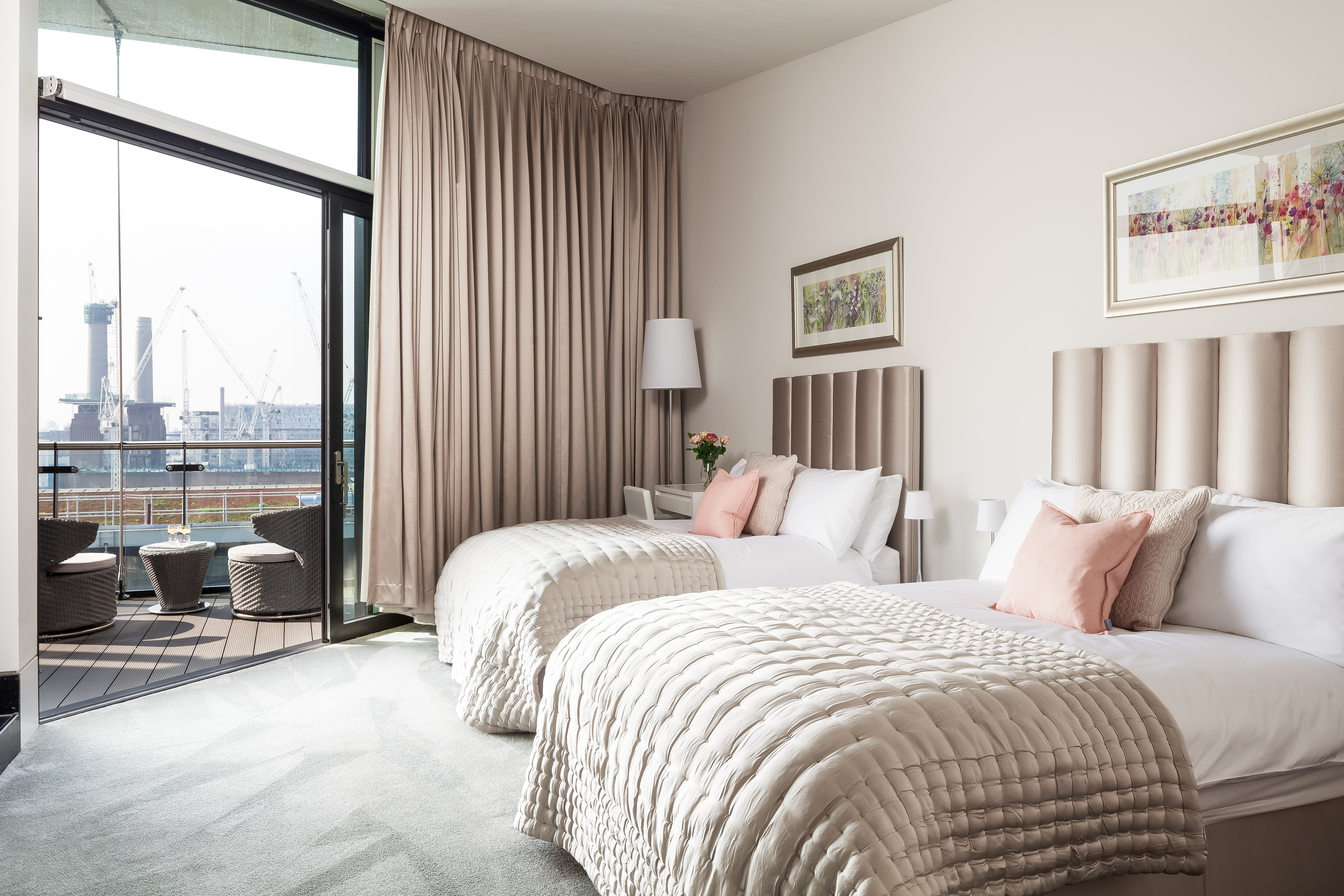 Bedroom overlooking Battersea Power Station