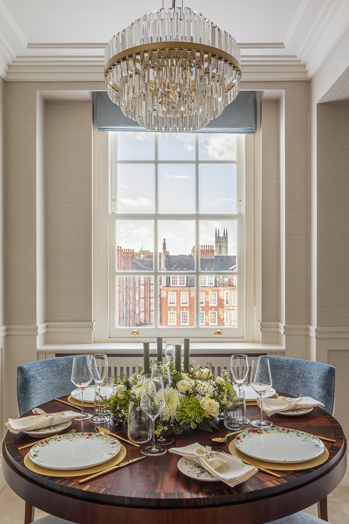 Dining Table designed and bespoke made to incorporate subtle Art Deco qualities.