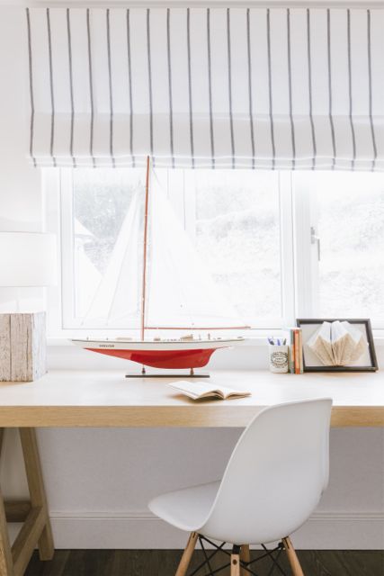 White study in coastal home