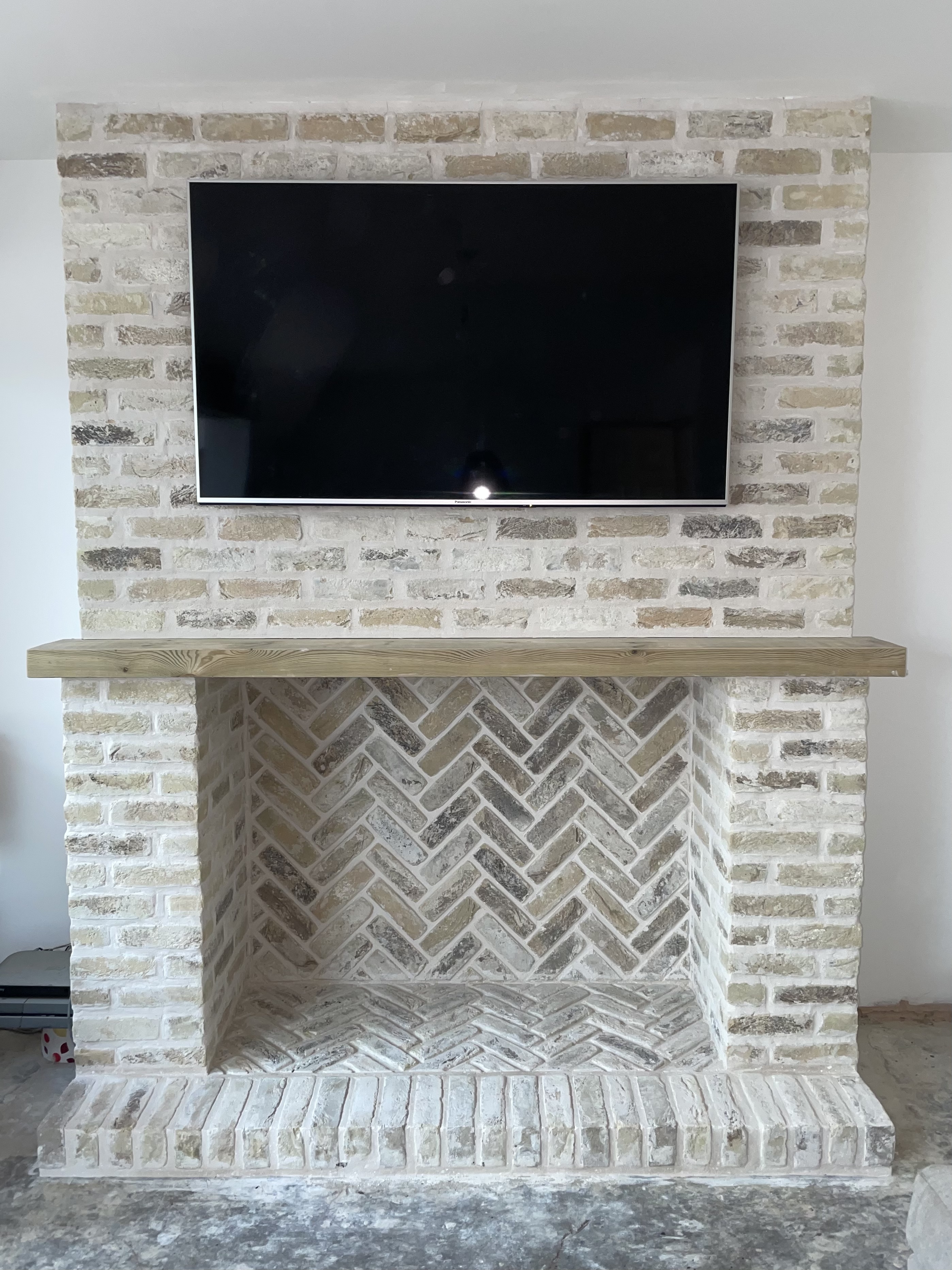 Cream Brick Slip Fireplace