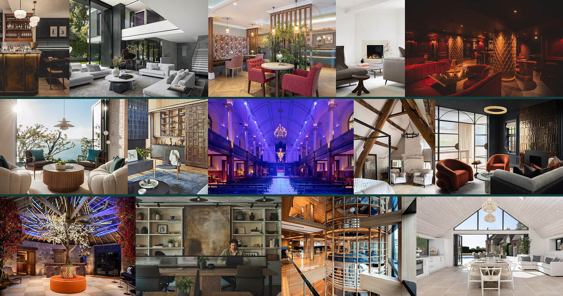 collage of alternative interiors