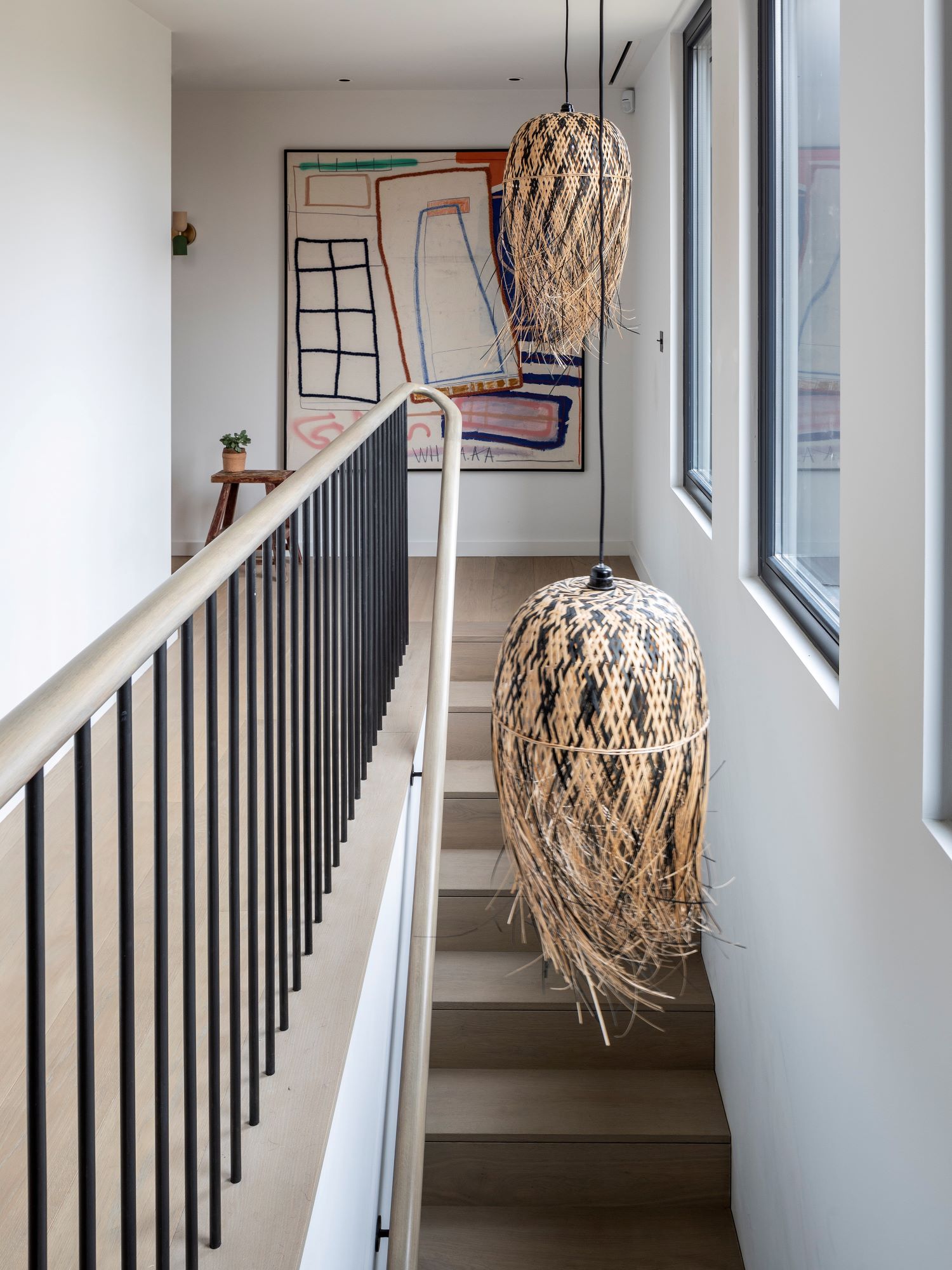 staircase leading onto a landing.