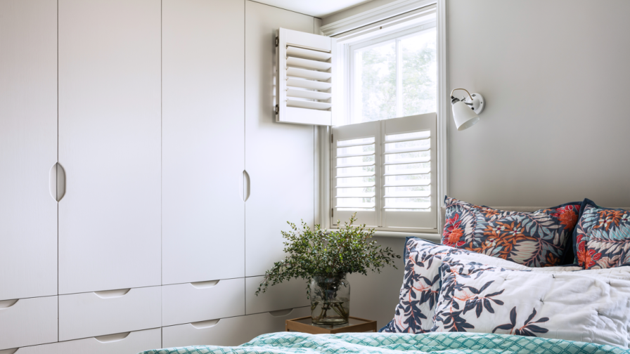 main bedroom tier-on-tier shutters