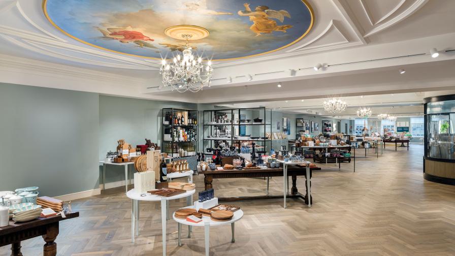 Fortnum & Mason shop floor with Franklin Herringbone Wood Floor