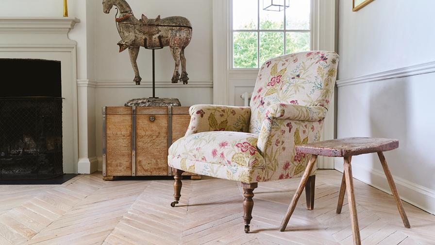 Sofas& Stuff | Snape chair in Floral Linen Shangri La Spice