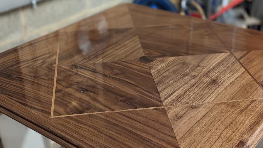 Square solid walnut table top