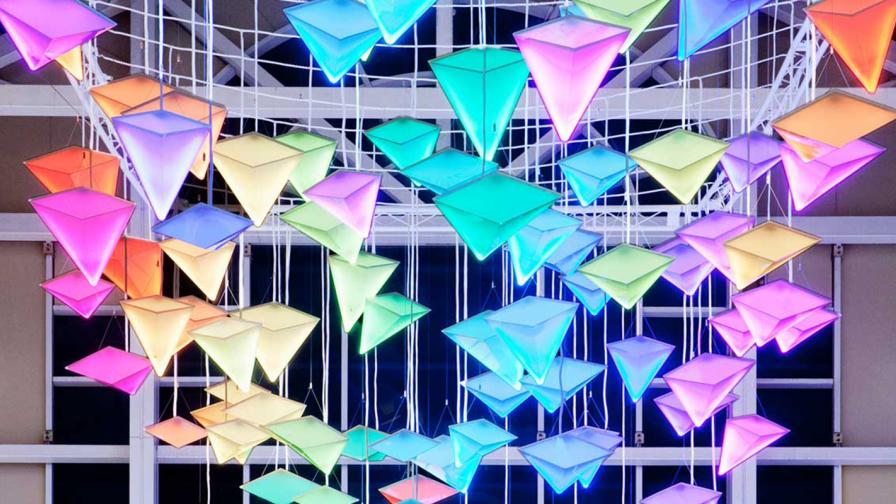 LED Paper plane lighting sculpture