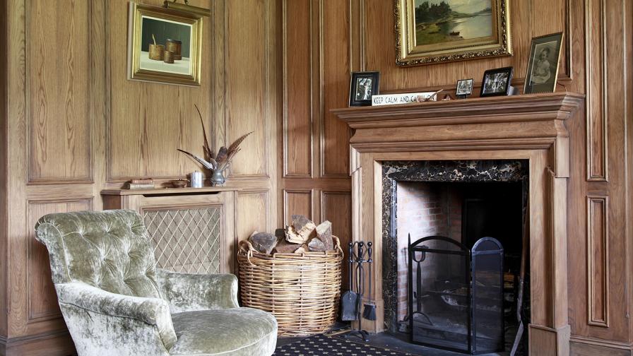 A corner of the Study with specialist joinery work.