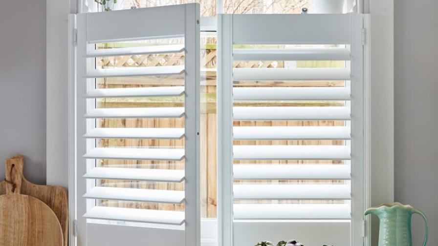 Café Style Shutters for Kitchen Windows by Plantation Shutters Ltd