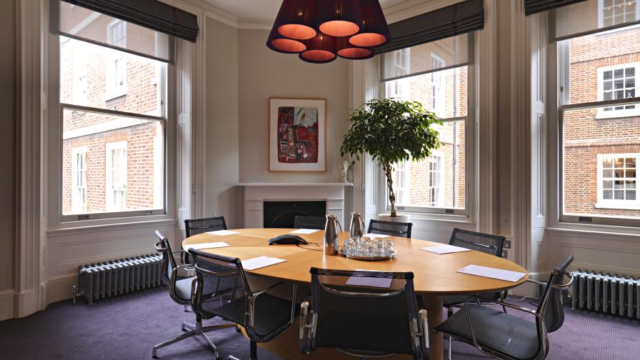 Oval conference table from veneered oak by Williams Ridout