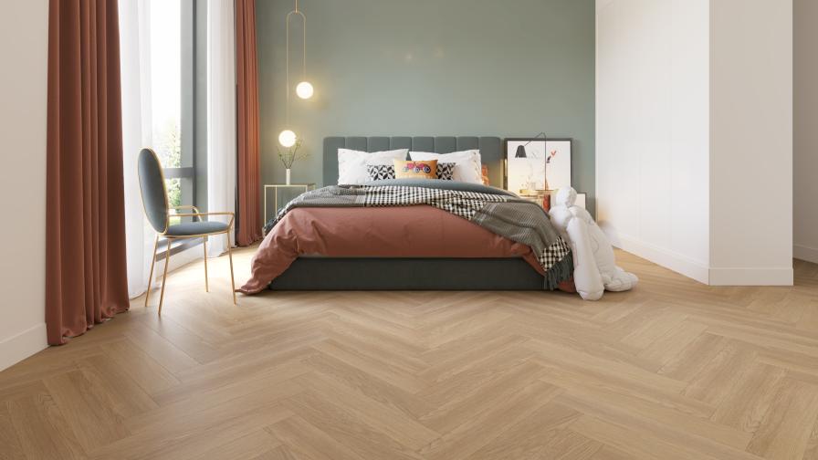 Impervia Herringbone Parquet flooring Champange Pale Oak 