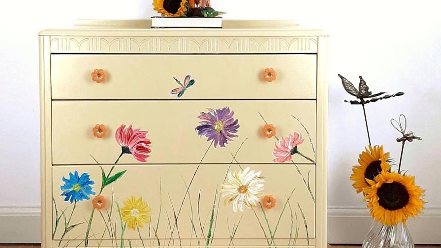 Lebus Chest of Drawers in Sunshine and Flowers 