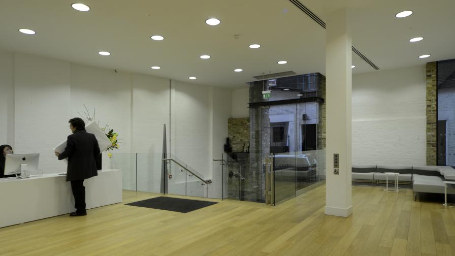 Prime Grade Natural Oak Flooring fitted in reception area of Architecture Firm