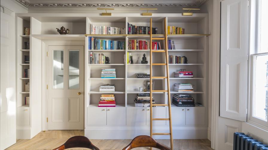 Hand painted library in Primrose hill by Williams Ridout