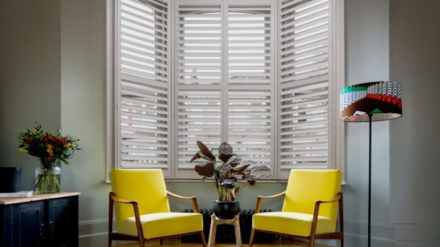 Shutters for Living Room Bay Windows by Plantation Shutters Ltd